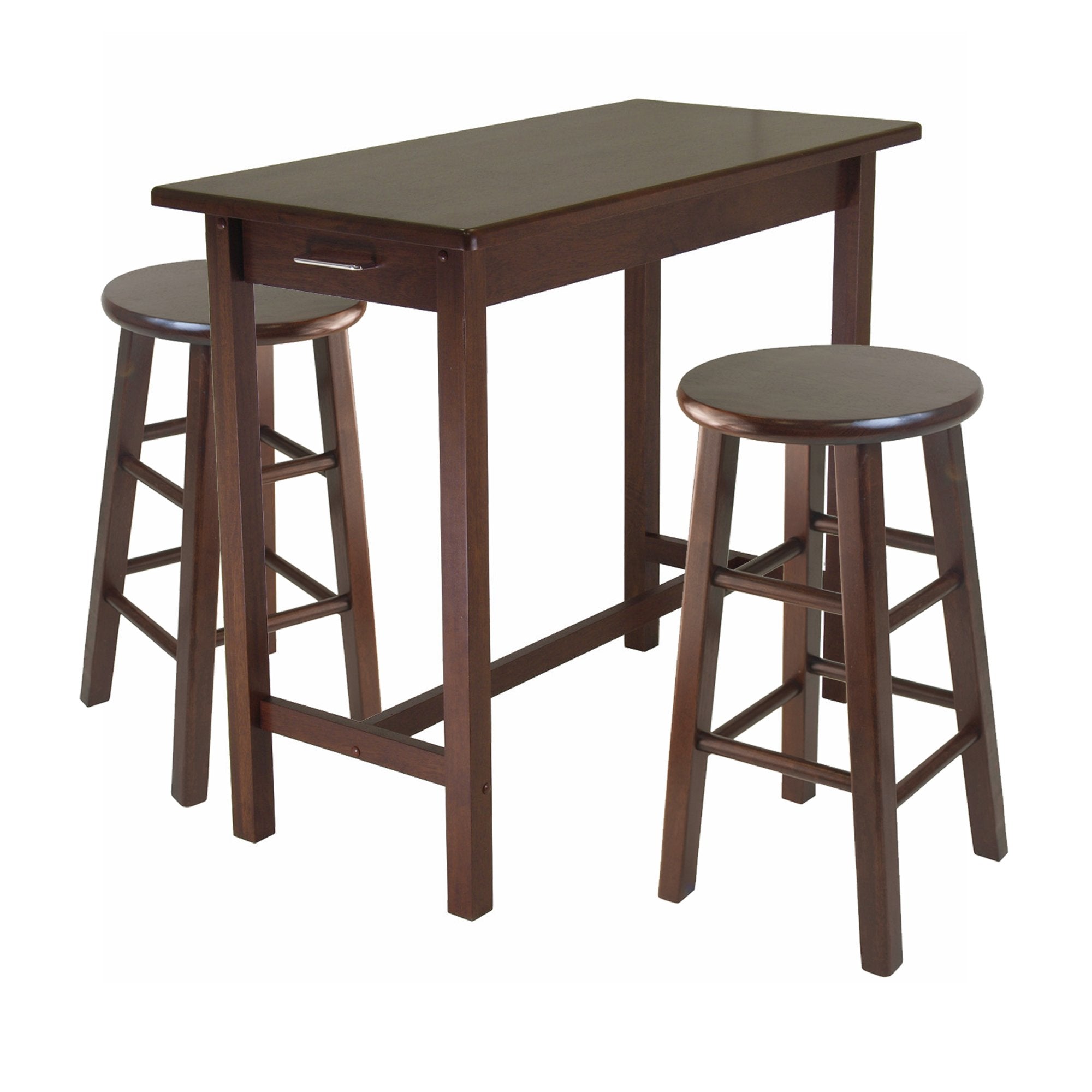 Ergode Wood Egan Breakfast Table | Versatile & Modern Design | 2 Shelves | Solid Wood | Easy Assembly | (94342-VV)