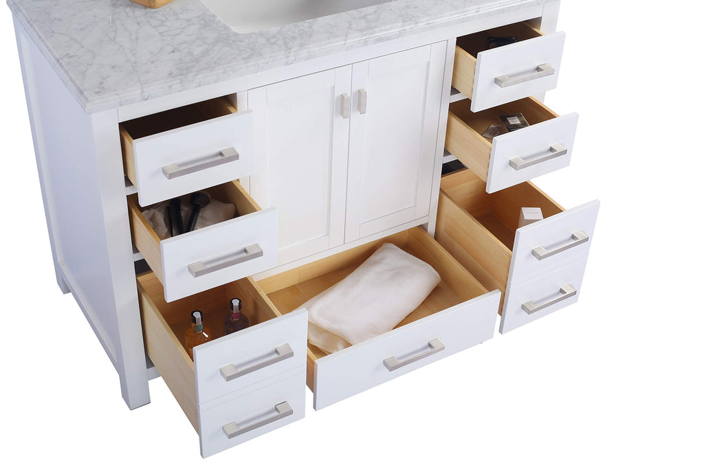 Laviva Wilson 48 - White Cabinet Matte White Viva Stone Solid Surface Countertop