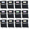 Maitys 12 Pack Canvas Chair Pockets for Classrooms 17 x 20 Inches Large Students Chair Bags with Name Tag Seat Pocket for Keepin