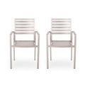 Great Deal Furniture Daisy Outdoor Modern Aluminum Dining Chair (Set of 2), Silver