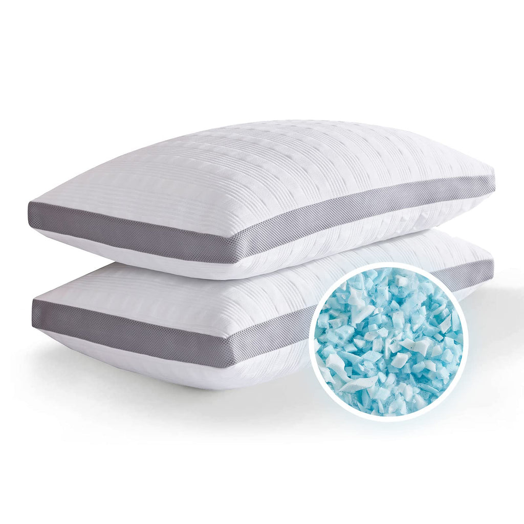Meoflaw Cooling Pillows King Size Set Of 2,Shredded Memory Foam Bed Pillows For Sleeping, Supportive King Pillows For Back & Side Sleepers,Adjustable 2 Pillows King Size With Removable Cover