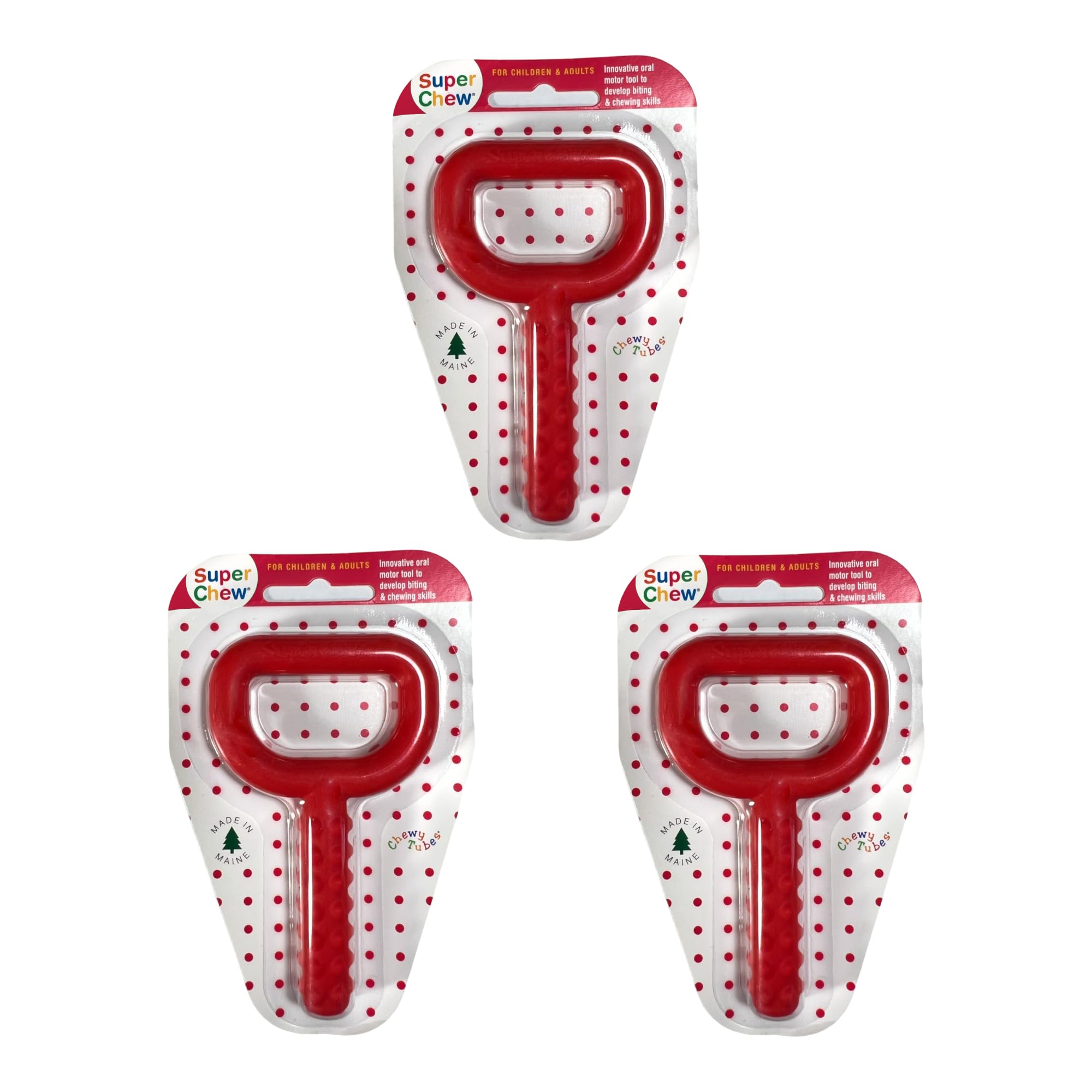 Speech Pathology Llc Chewy Tubes - Red Knobby Super Chew - Set Of 3