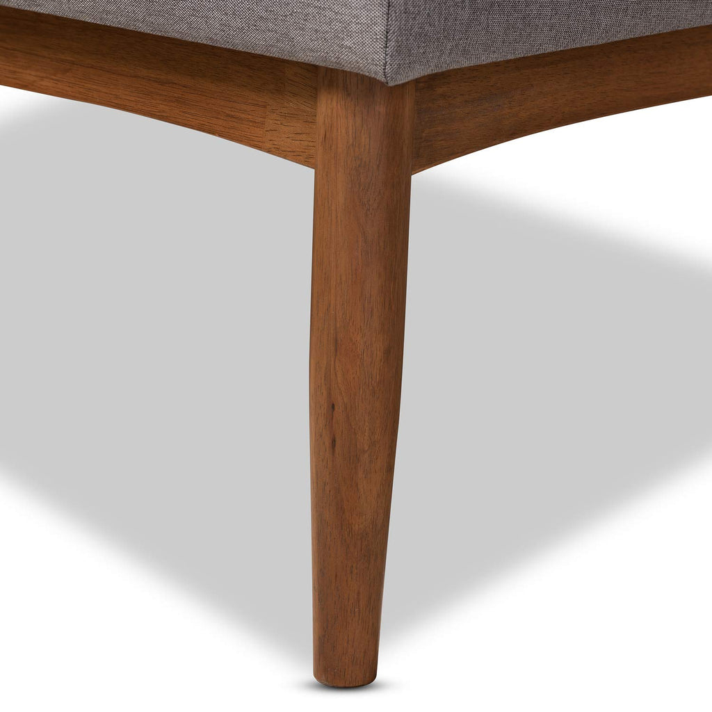 Baxton Studio Arvid Modern Tufted Fabric 5-Piece Wood Dining Nook Set in Gray