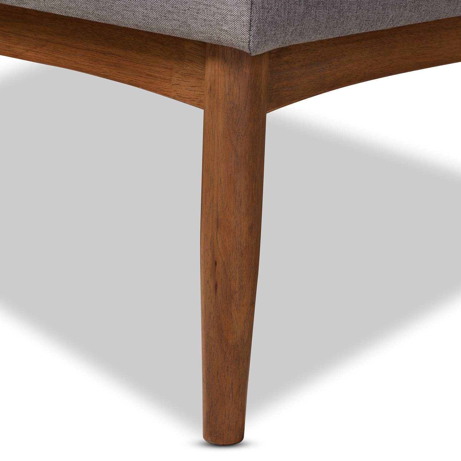 Baxton Studio Arvid Modern Tufted Fabric 5-Piece Wood Dining Nook Set in Gray