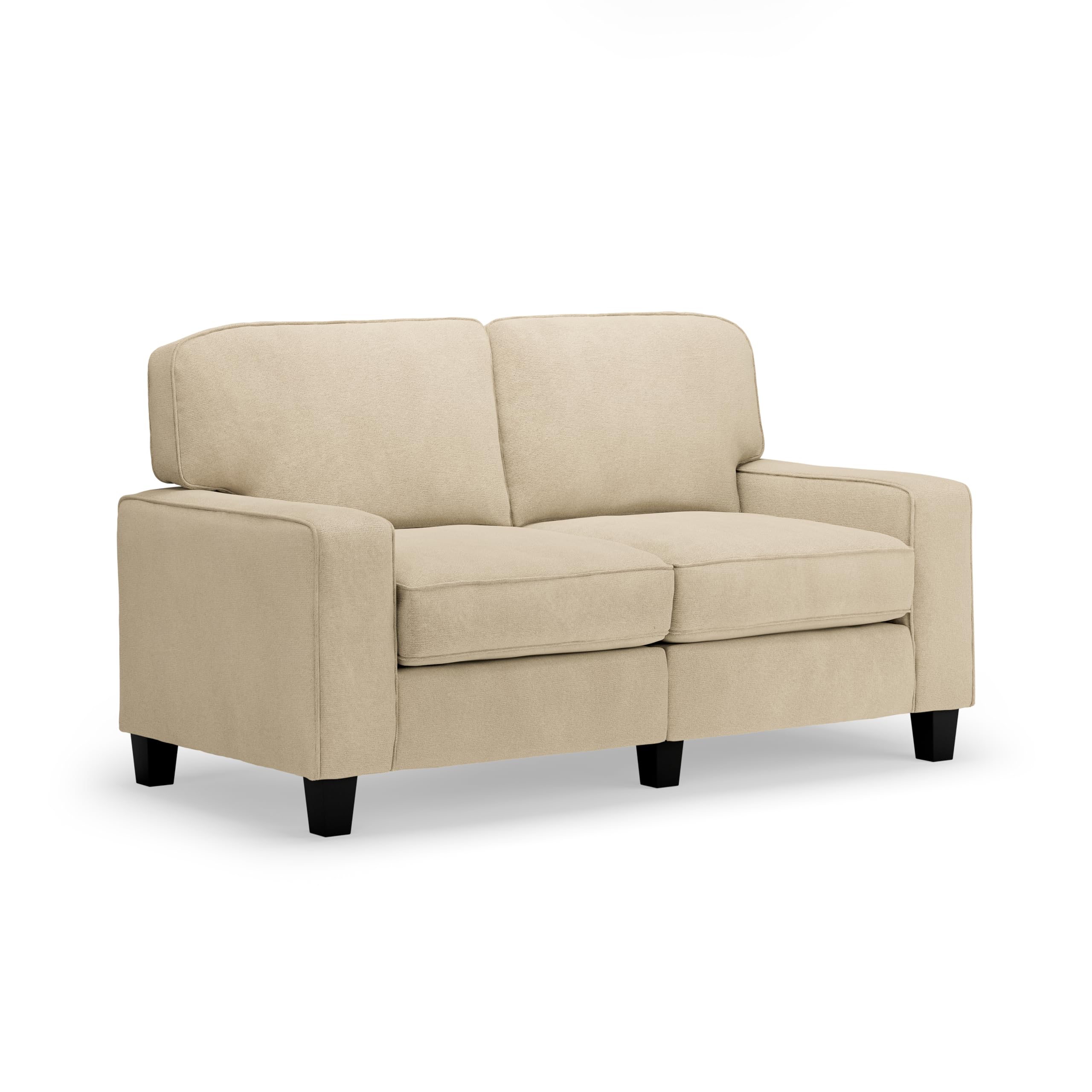 Serta Palisades 61 Track Arm Sofa, Easy Care Polyester, Soft Pillow Back, Pocket Coil Seat Cushions, Removable Covers, Loveseat 