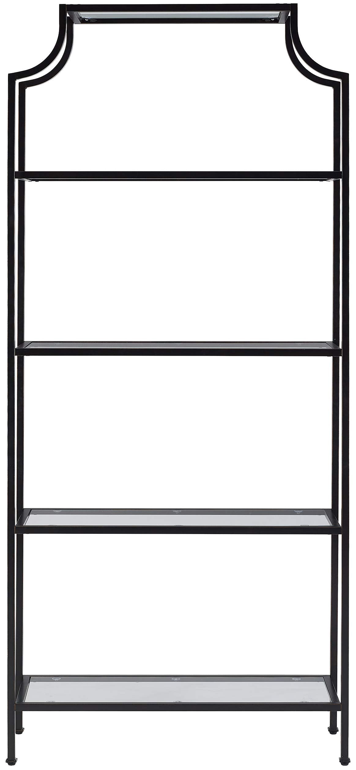 Crosley Furniture Aimee Bookshelf With Glass Shelves, Bookcase Storage, Oil-Rubbed Bronze