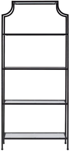 Crosley Furniture Aimee Bookshelf With Glass Shelves, Bookcase Storage, Oil-Rubbed Bronze