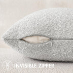 Miulee 18X18 Inch Decorative Pillow Covers For Couch Bed Set Of 2 Textured Boucle Neutral Throw Pillows Light Grey Accent Solid Cushion Pillowcase Cozy Soft Chair Sofa Livingroom Home Decor