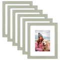 AUEAR 8x10 Picture Frames Set of 6, with Mat for 5x7 or 8x10 without Mat, Composite Wood Gallery Photo Frames with Plexiglass, W