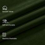 Lazzzy Green Velvet Curtain Thermal Insulated Curtains 72 Inch Long Drapes For Bedroom Living Room Darkening Window Treatments Rod Pocket, Set Of 2, Moss Green
