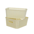 Cutting Edge Essentials Woven Storage Basket, Medium,Off White (Set Of 2)