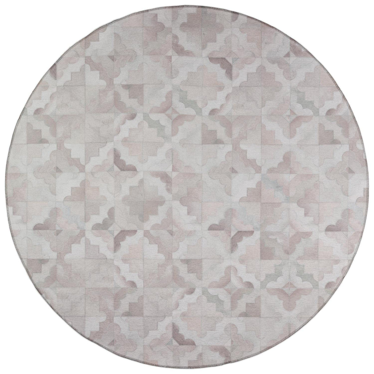 Dalyn Rugs Stetson Patchwork Faux Cowhide Ss8 Linen 4' X 4'