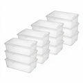 novelinks 12 Pack 6 Quart Stackable Shoe Storage Bins with Lids (Clear)