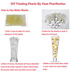 200 Pieces Floating No Hole Pearls And 6500 Pcs Transparent Water Gels,Floating Beads Pearls For Vases,Pearl Beads For Home Wedd