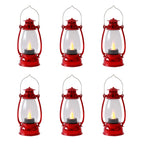 Reperla Christmas Mini Lanterns 6-Pcs LED Small Lanterns Indoor Red Lanterns Decorative Outdoor Hanging Lantern Decorative Candl