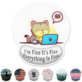Ergonomic Mouse Pad With Wrist Support,Working Cat Mouse Pad With Wrist Rest,Relieve Wrist Pain Mousepad Non-Slip Rubber Base,Cu
