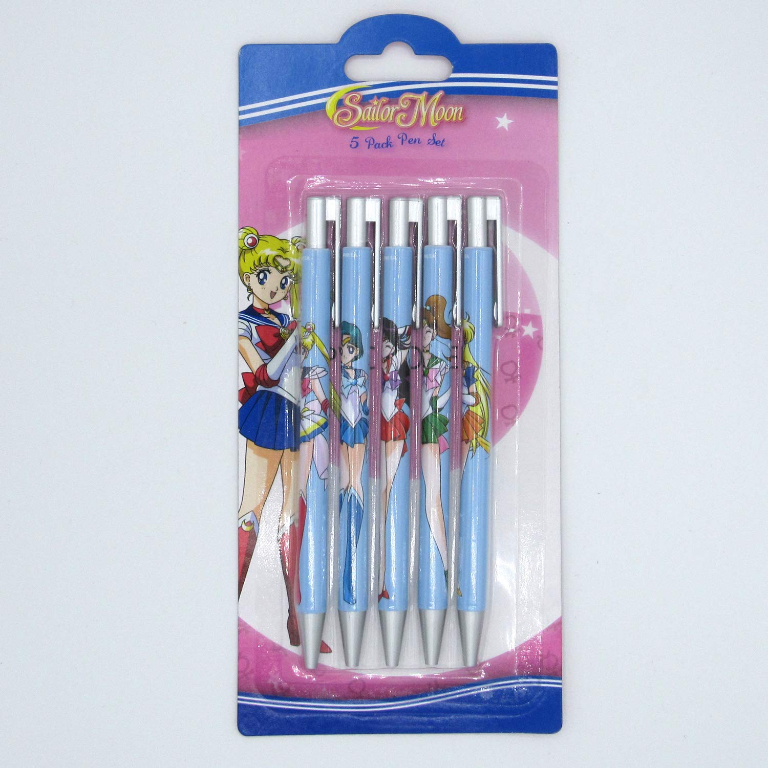 Sailor Moon Pen Set Featuring Sailor Mercury, Mars, Jupiter, Venus And Sailor Moon Set Of Five