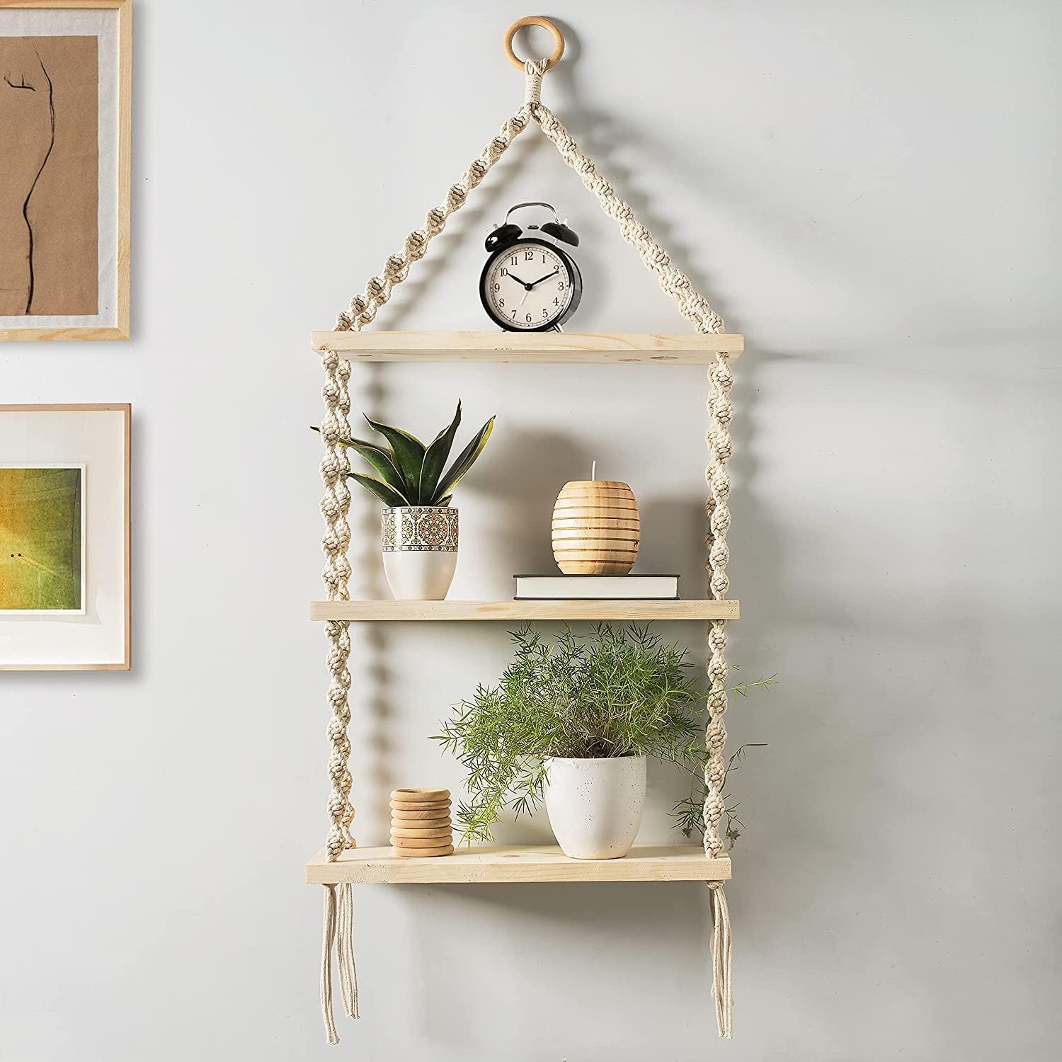 God Gifts Macrame Wall Hanging Shelf For Home Decor Pack Of 1Woven Art For Home Decoration,Apartment, Dorm, Bed/Living Room, Nu