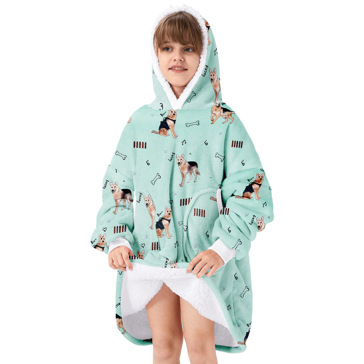 Zando Dog Blanket Hoodie Green Blanket Sherpa Blanket Hoodie Oversized Wearable Blanket Hoodies With Pocket Cozy Warm Hooded Bla