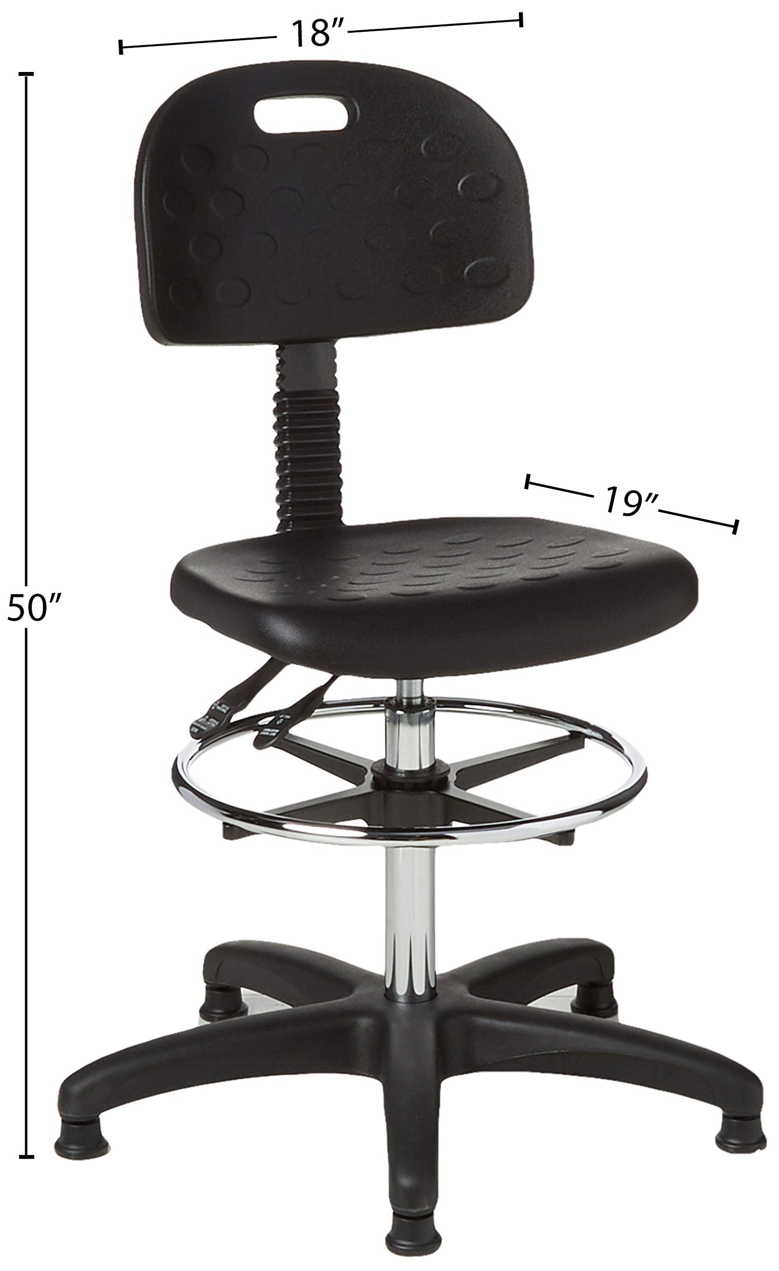 Safco Products 6912 Soft Tough Extended Height Deluxe Workbench Chair, Black