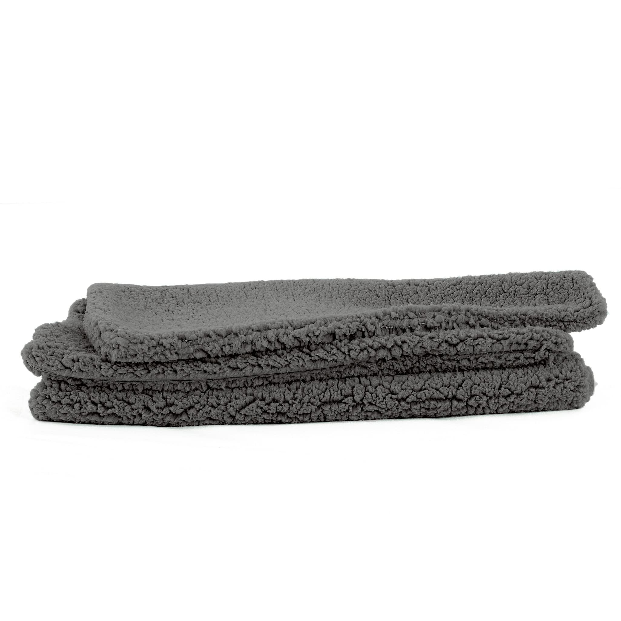 Reafort Ultra Soft Sherpa Body Pillow Cover/Case With Zipper Closure 21''X54'' (21''X54'' Body Pillow Cover,Charcoal Grey)