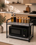 Livingloom MultiTier Heavy Duty Microwave Stand, Metal Kitchen Shelf Countertop Organizer, Space Saving Microwave Oven Rack For