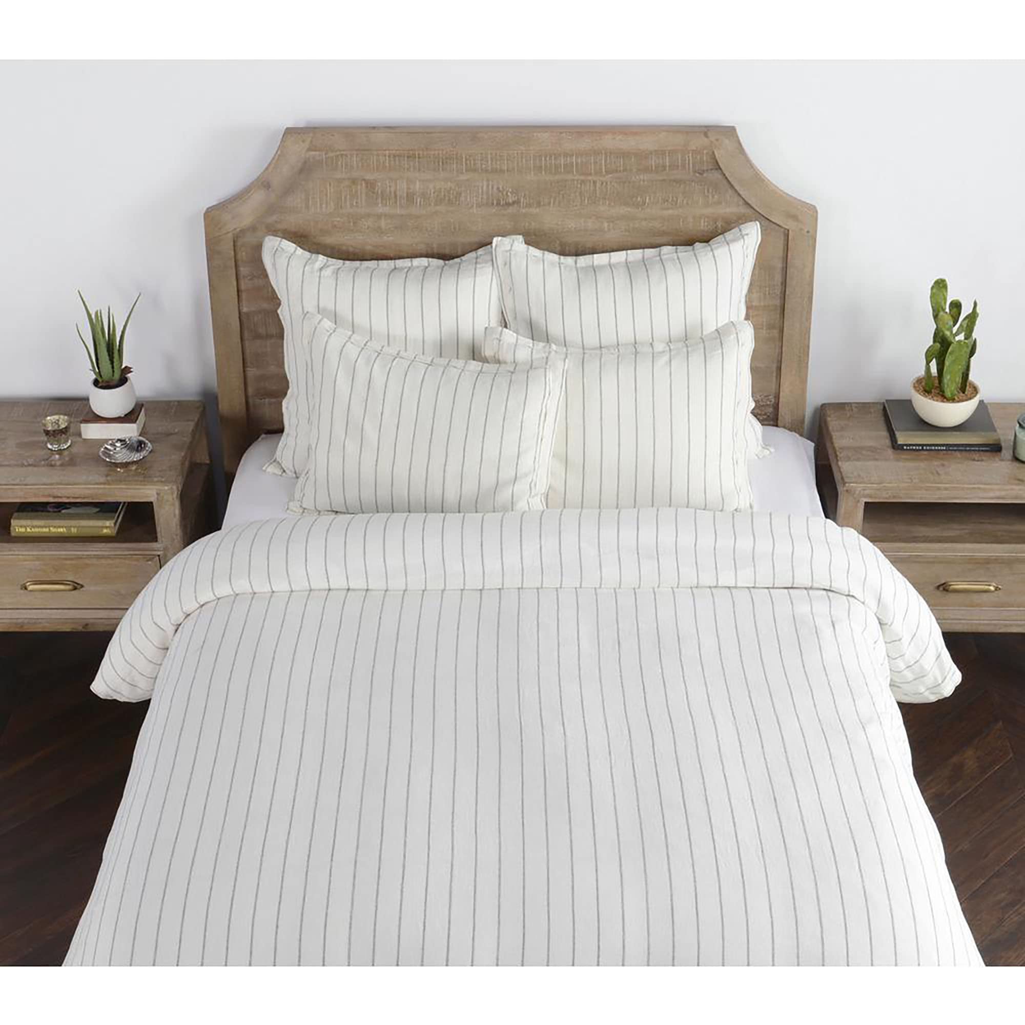 Kosas Home Kingston 20X20 Stripe Belgian Flax Linen & Cotton King Sham - Ivory