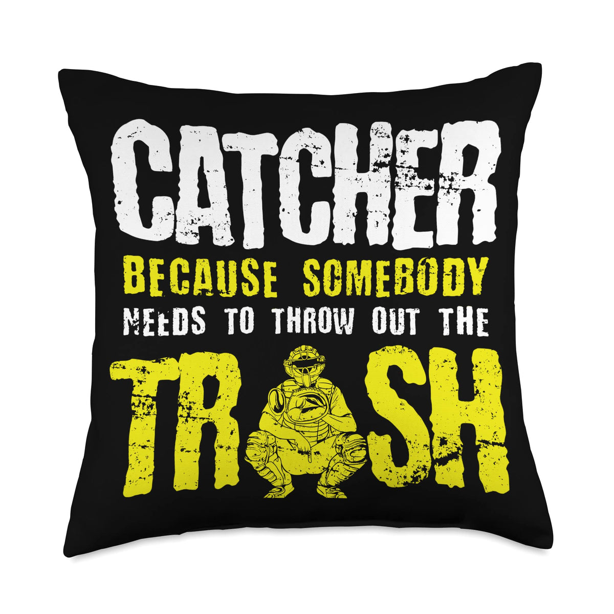 Softball Life Fastpitch Softball Funny Catcher Throw Pillow, 18X18, Multicolor
