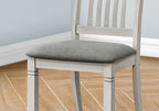 Monarch Specialties I 1256 Dining Chair, 38' Height, Set of 2, Side, Antique Grey, Grey Fabric, Transitional