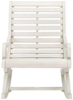 Safavieh Outdoor Sonora White Eucalyptus Wood Scroll Arms Rocking Chair