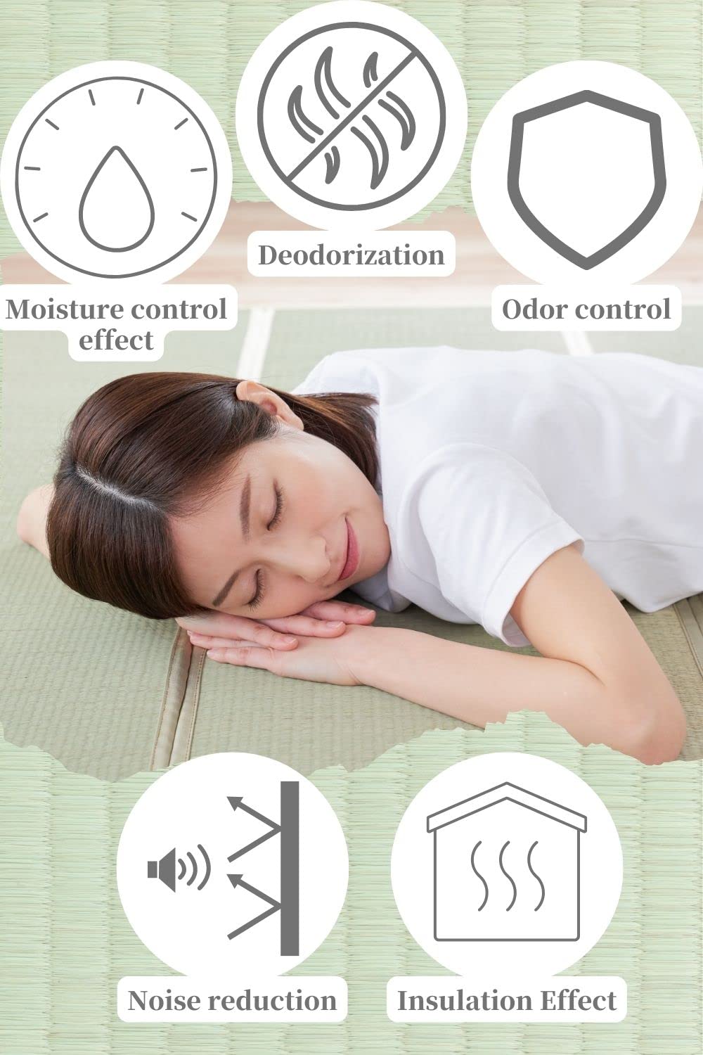 Bjdesign Japanese Tatami Mat (Igusa Mattress), Foldable, Rush Grass, Floor Sleeping Japanese Futon Mattress Meditation Yoga Zen (Twin Xl)