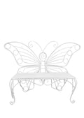 Hi-Line Gift Ltd Garden Décor Butterfly Bench, 60 By 18 By 42-Inch, White