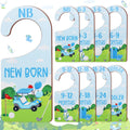 CORNER LACE Baby Closet Dividers 8PCS, Cute Dumpling Themed Wooden Double-Sided Clothes Size Hanger/Organizer from Newborn to To