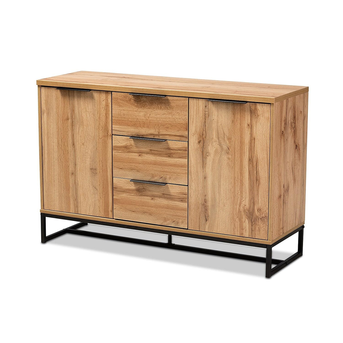 Baxton Studio Reid 47.24-Inch Sideboard, Oak And Black (162-10295-Hit)