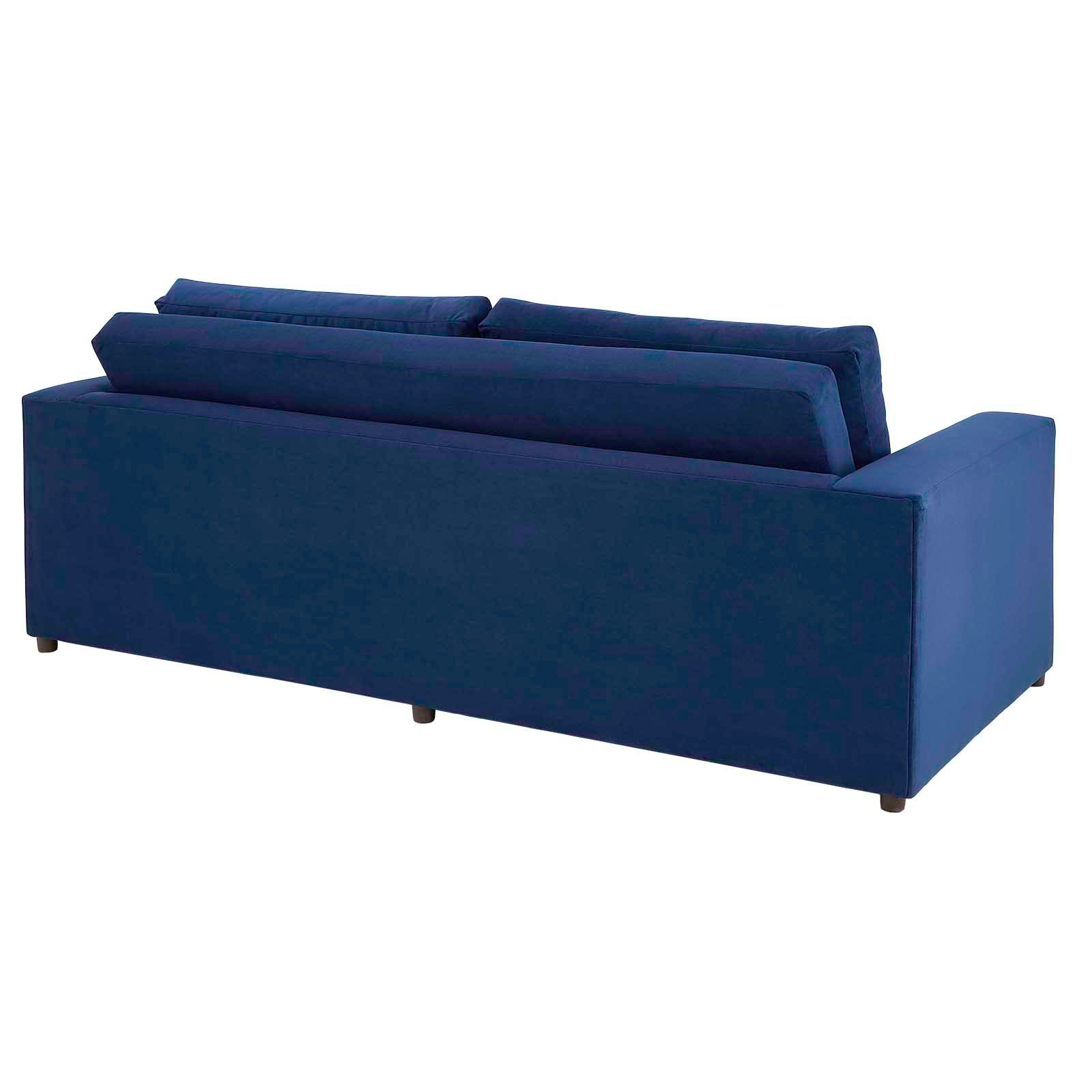 Modway Avendale Velvet – Made In The Usa With Bench Seat Cushion, Sofa, Deep Navy