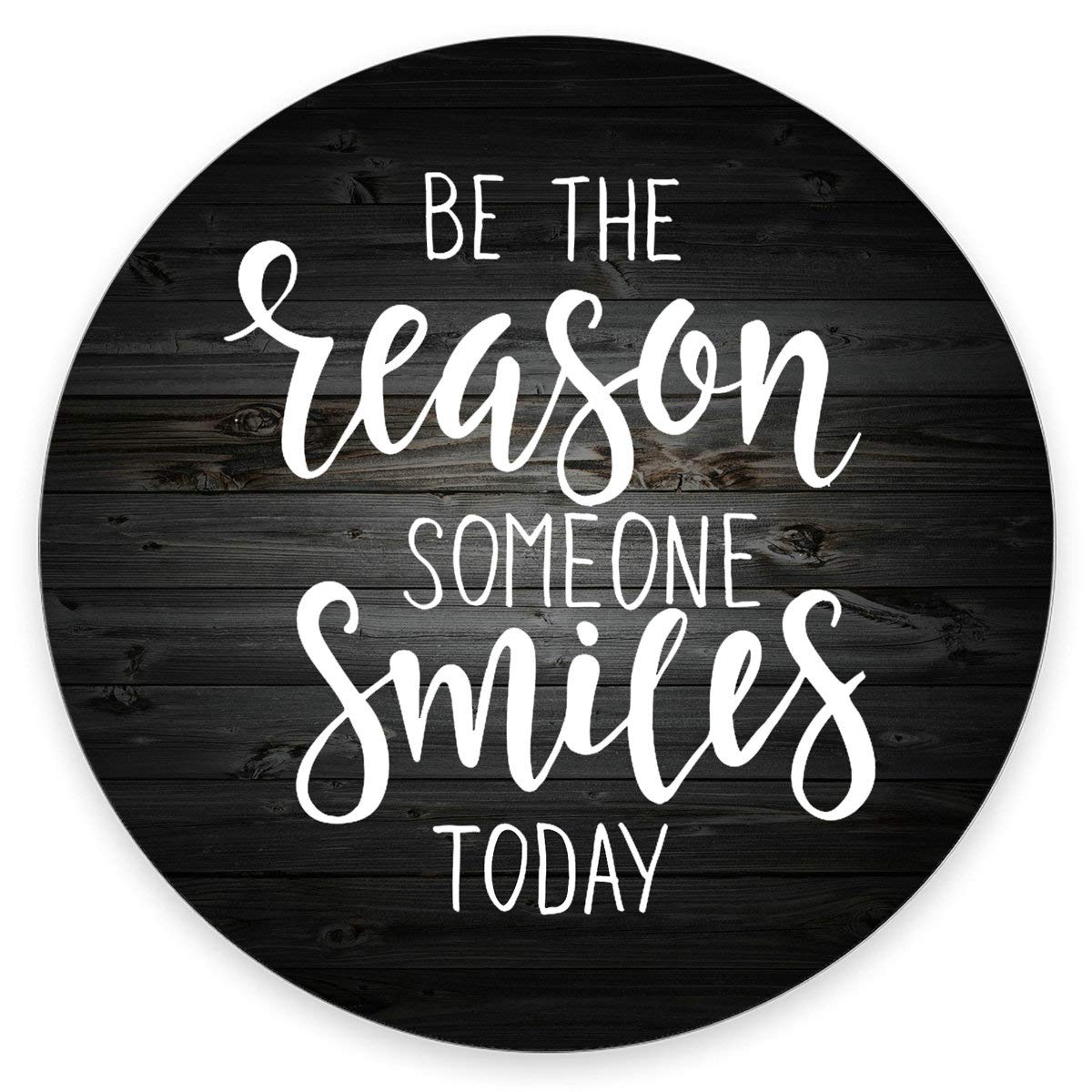 Amcove Inspirational Quote Rustic Black Wood Mouse Pad, Be The Reason Someone Smiles Today, Positive Motivational Quotes White A