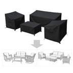 Baner Garden Patio Furniture Covers,Outdoor Furniture Cover Waterproof,Patio Furniture Set Covers For 4 Piece Outdoor Conversation Set,Patio Covers Set X-Large (Black)