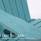 Poly Lumber Adirondack Chairs Set Of 8, Blue Turquoise Adirondack Chairs With Cup Holder, 350Lbs Modern Adirondack Chair Weather Resistant, Plastic Patio Adirondack Chair For Fire Pit, Balcony