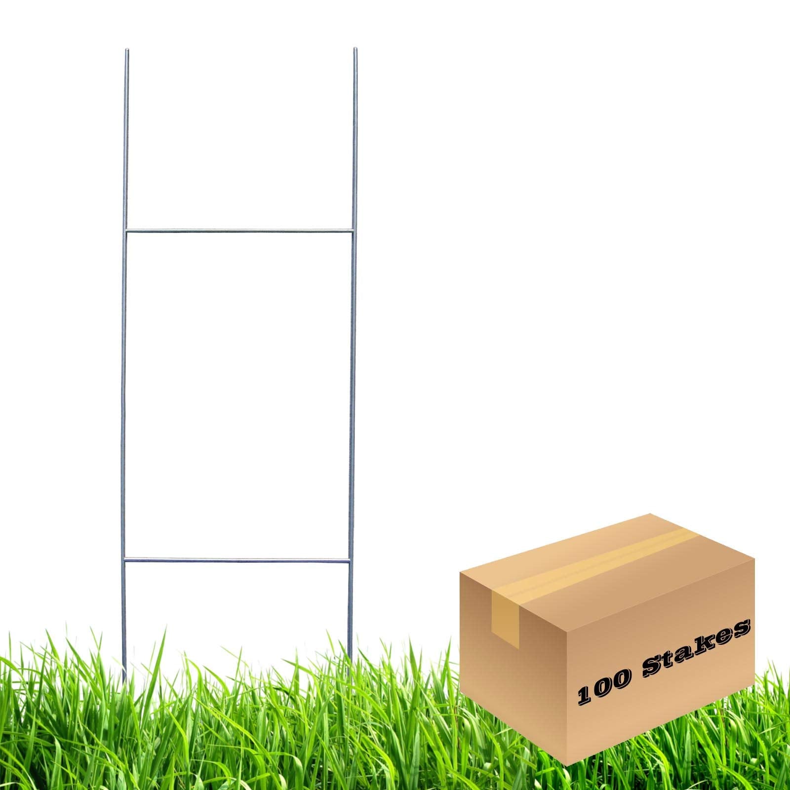 Mtb H Frame Wire Stakes 30 X10-Inch (Pkg Of 100) 9Ga Metal -Yard Sign Stakes For Advertising Board,Yard Stakes For Signs,Lawn Si