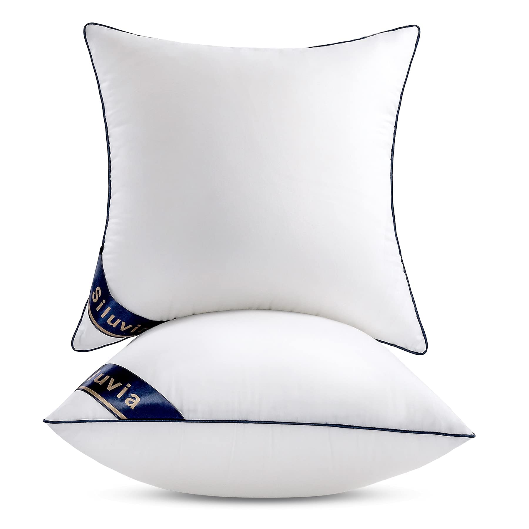 Siluvia 24x24 Pillow Inserts White Cotton Square Throw Pillow Insert Pair