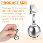 Lounsweer 12 Pcs Tablecloth Weights Stainless Steel Tablecloth Clips Added Weights For Outdoor Picnic Garden Patio Party Camping