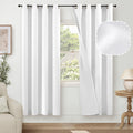 Lajode White Linen Blackout Living Room Curtains 72 Inch Long 2 Panels, Textured Black-Out Curtains For Bedroom Light Blocking,