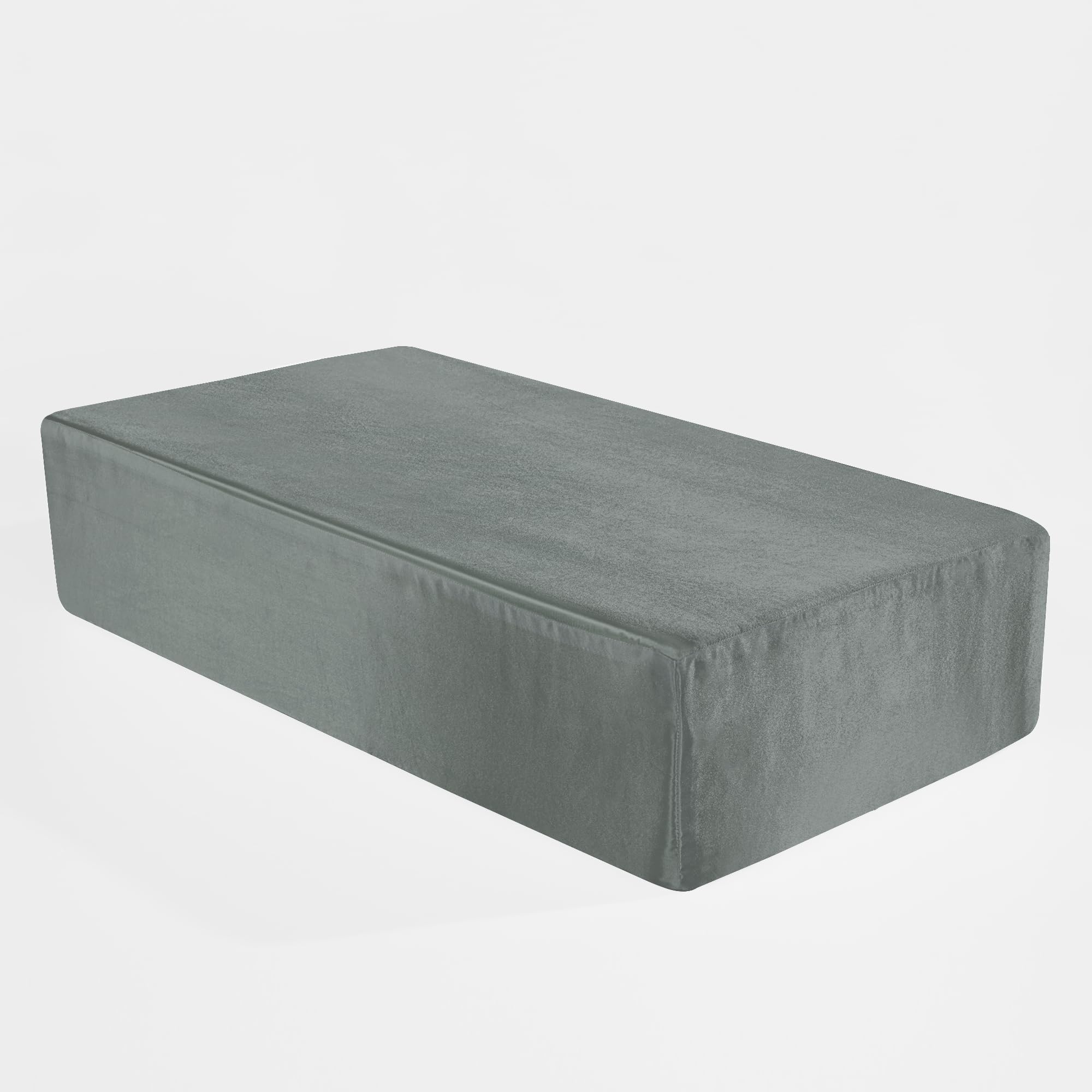 Hombys Pillowcase For Cube Pillow-Silky And Smooth Satin Pillowcase With Hidden Zip (Only Pillowcase) (24'X12'X5.5', Silver G