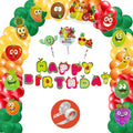 Fi  Flick In 78Pcs Fruit Themed Birthday Decoration Items For Kids Fruit Figure Cutouts Props Cake Topper Balloons Birthday Dec