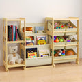 Kids Bookshelf and Toy Storage Organizer with 3-Tier Book Display and Shelves, Kids Toy Organizers and Storage with Bins, Book S