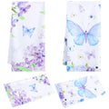 Tatuo 2 Pcs Lilacs Butterfly Hand Towels for Bathroom 19.7 x 27.6 Inch Purple Floral Bath Towels Spring Kitchen Towels Decorativ