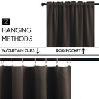 Koufall Brown Kitchen Window Curtains Blackout Rod Pocket Short Tier Curtains Small Chocolate Coffee Curtains For Bathroom Small Window Wide 34 X 30 Inch Length