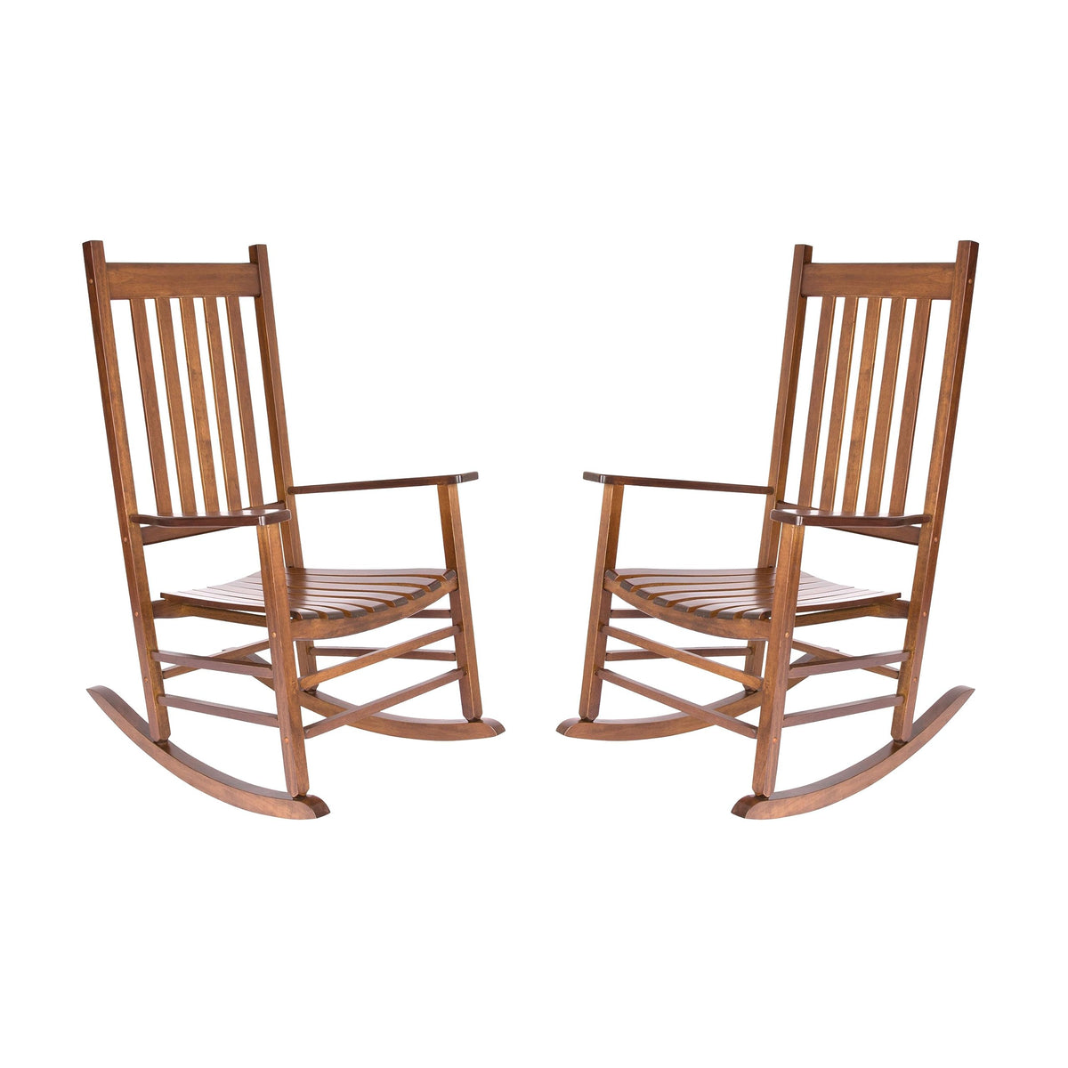 Shine Company Vermont Rocking Chairs, Outdoor Front Porch Rocker Set Of 2, Oak