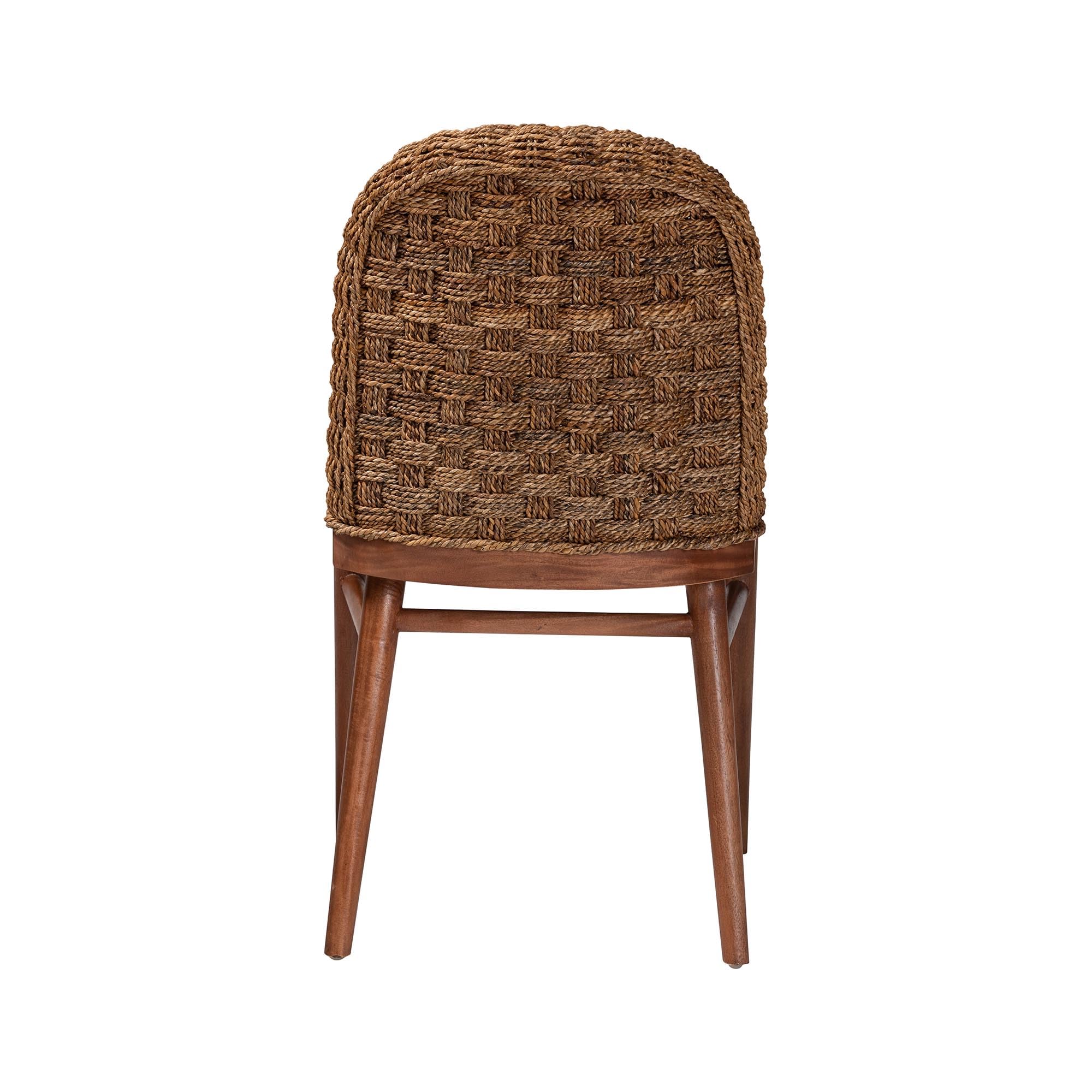 bali & pari Denver Acacia Wood & Seagrass Dining Chair in Brown