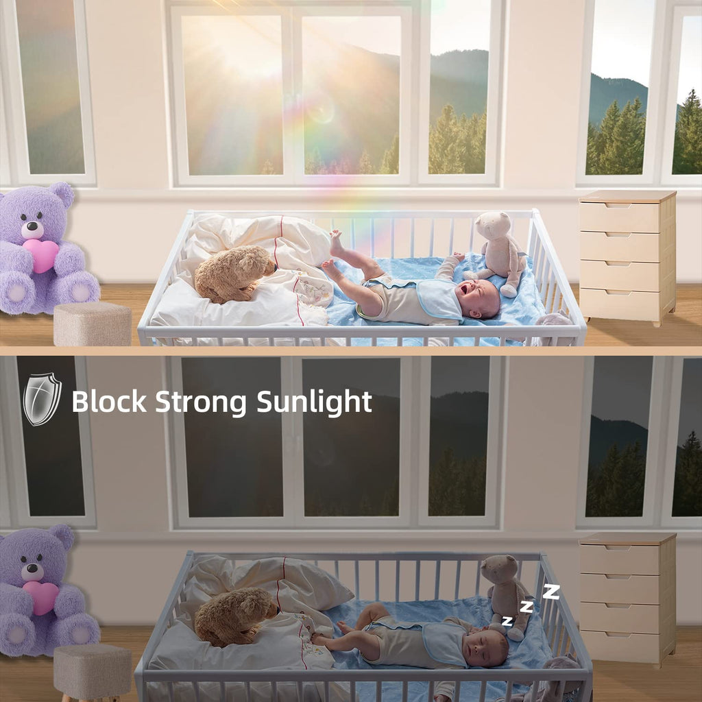 One Way Privacy Window Film Sun Blocking, Heat Blocking Window Tint For Home See Out But Not In, Static Cling & Anti Uv, Black-S